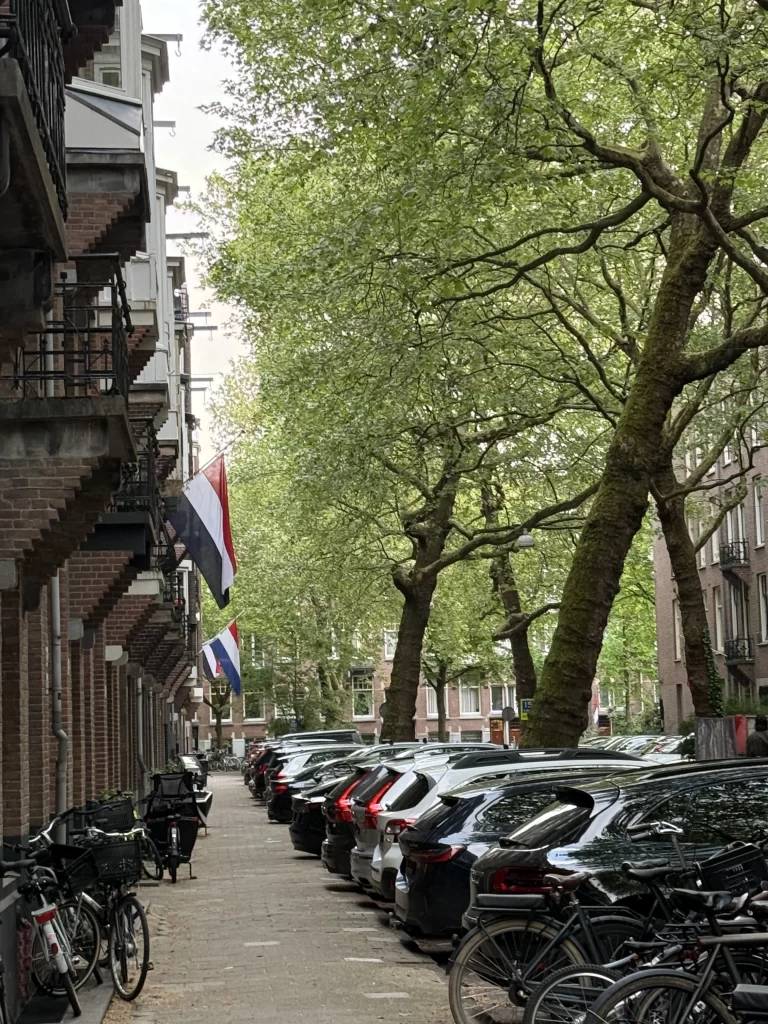 Famous street in Amsterdam where alll the trees lean in